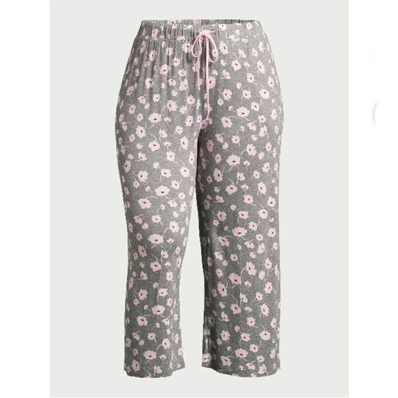 Short Sleeve Knit Sleep T-Shirt & Cropped Sleep Pants Lounge Pajama Size 2X - Picture 7 of 9